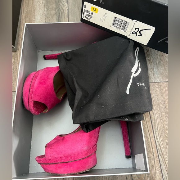 Brian Atwood B Heels - Pink Suede - size 8 - BARBIE vibe 💖 - Picture 7 of 10